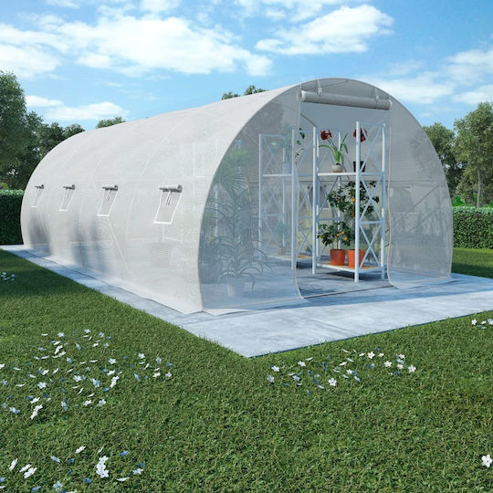 vidaXL 45751 Оранжерия Тунел с Метална Каркаса 6x3x2м