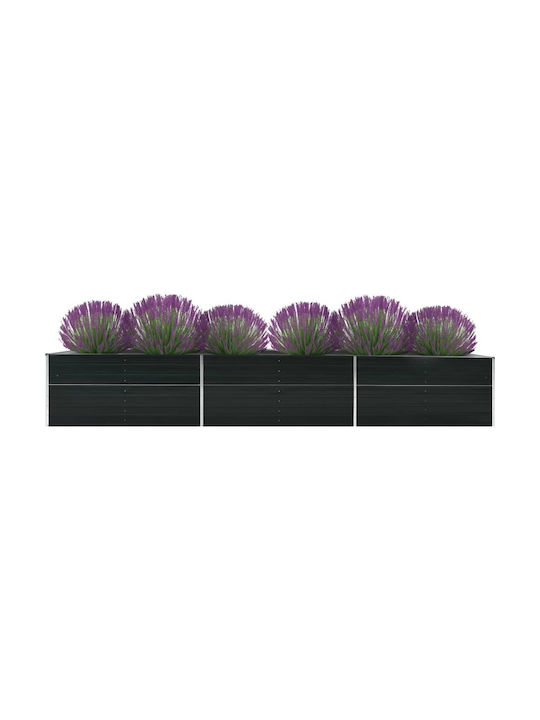 vidaXL Planter Box Metallic Black 480x80x45cm.