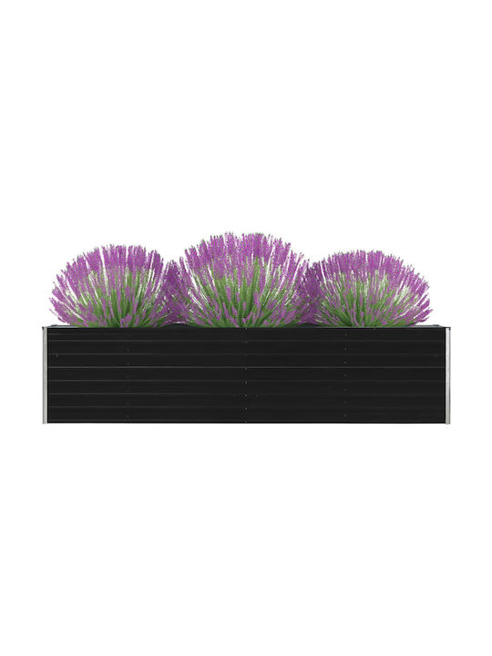vidaXL Înaltă Antracit xxcm Planter Box Metal Gri 320x40x77cm.