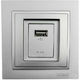 Mono Electric Despina Metallic Walled Power Socket with 1 USB Port Silver