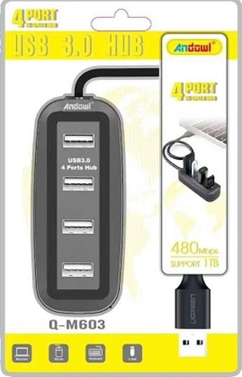 Andowl Hub 4 Ports USB 3.0 with USB-A Connection