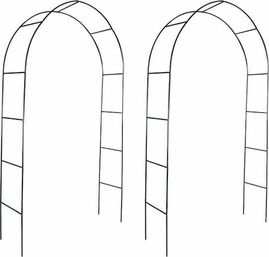 Metal Garden Arches in Green Colour 140x39x240cm 2 Pieces