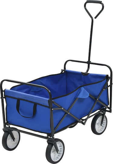 Foldable Garden Cart Plastic Four-wheel with Maximum Load Weight 75kg 92x52x118cm.