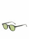 Retrosuperfuture The Warhol Sunglasses with Black Plastic Frame and Green Lens