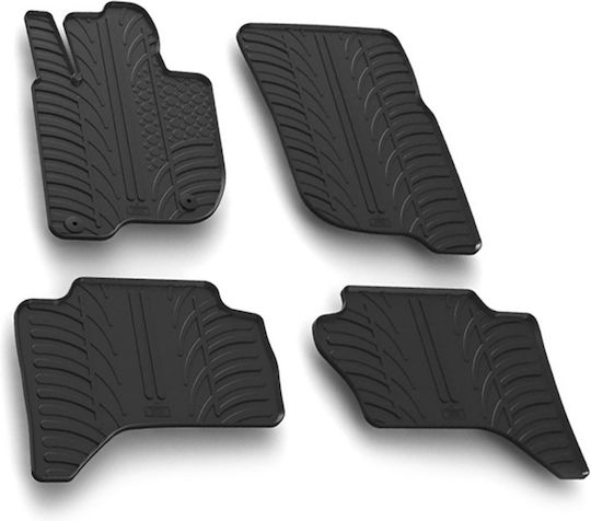 Lampa Set of Front and Rear Mats 4pcs for Fiat Fullback Mitsubishi L200 2016+ Black