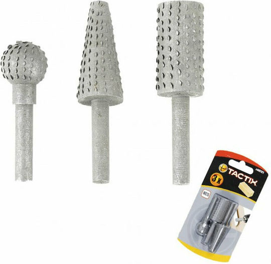 Tactix Set Wood Router Bits with Drill Shaft 3pcs Cutter Set for Wood 6mm 3pcs