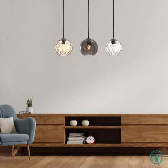 Sun Light Pendant Light Transparent Rail with Socket E27 65cm