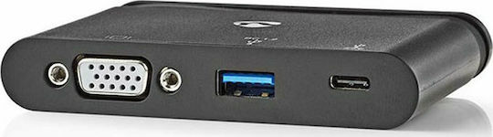 Nedis USB-C Stație de andocare cu PD Negru (TCARF220BK)