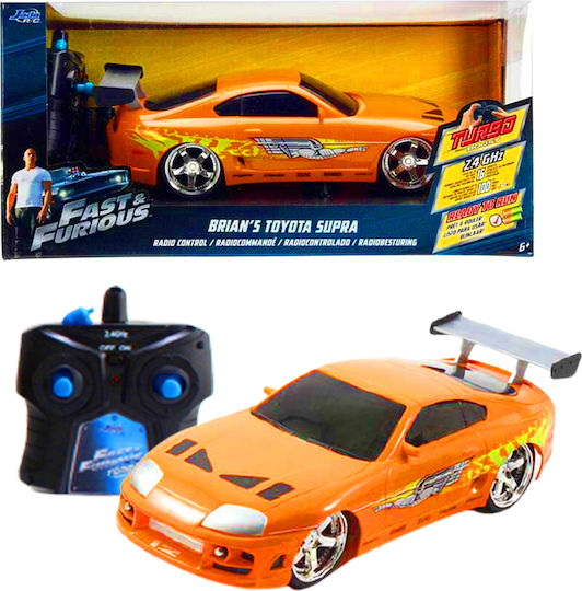 Jada Toys Fast & Furious 1/16 Brian’s 1995 Toyota Supra Remote Controlled Car Orange