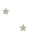 Silver earrings "White Star" gold plated