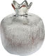 Keskor Tabletop Lucky Charm Pomegranate Silver Ceramic 14x15cm 1pcs