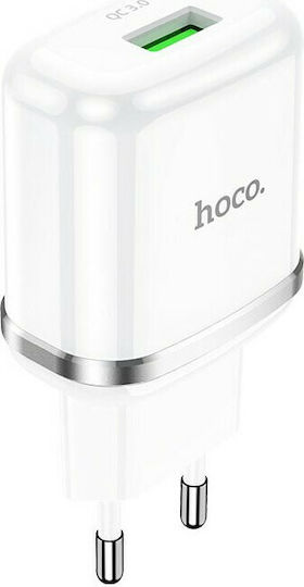 Hoco Φορτιστής Χωρίς Καλώδιο με Θύρα USB-A 18W Quick Charge 3.0 Λευκός (N3 Vigour)