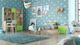 Kids Bedroom Set Bow Green Oak Lahani 5pcs with Bed for Mattress 90x190cm
