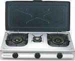 KS-3K Liquid Gas Countertop Triple Burner Inox