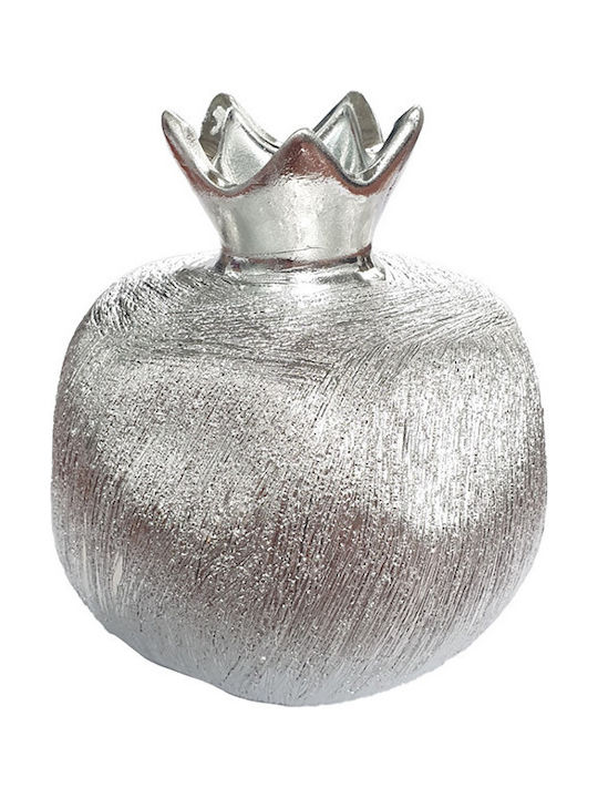 Keskor Tabletop Lucky Charm Pomegranate Silver Ceramic 12x13cm 1pcs