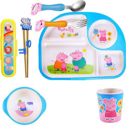 Feeding Set Peppa Pig made of Bamboo Multicolour 7pcs