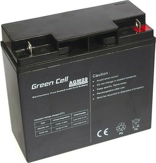 Green Cell Батерия UPS с Капацитет 18Ах и Напрежение 12V AGM09 1бр
