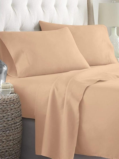 Sunshine Sheet Sets Single with Elastic 105x205+30cm. Cotton Feelings 151 22 Beige 3pcs