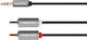 Kruger & Matz Καλώδιο Ήχου 3.5mm male - RCA male Μαύρο 1.8m με Επίχρυσους Ακροδέκτες KM1214