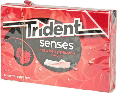 Trident 14 Дъвки за дъвчене Senses с вкус на Ягода Без захар 12бр 27гр