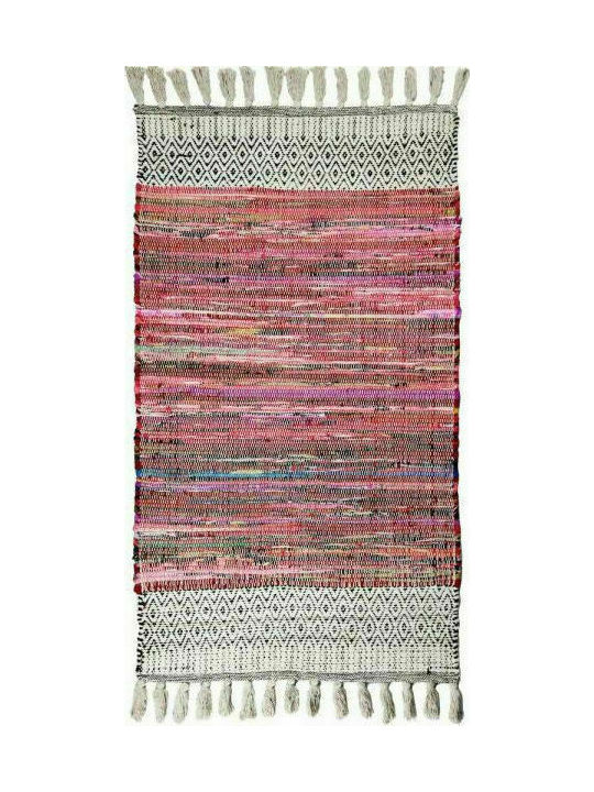 Synchronia Chenille Rug Rectangular with Fringes Orange Red