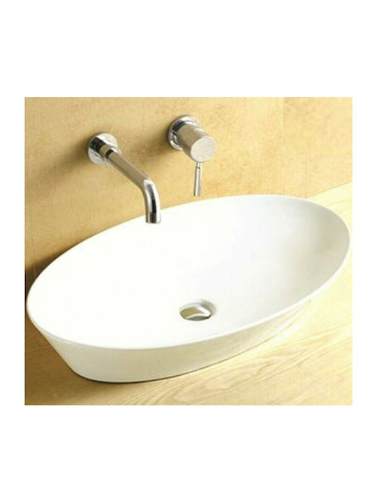 Inter Ceramic ICB 876 Deasupra Blatului Chiuvetă Porțelan 61x37.5cm Alb