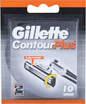 Gillette Contour Plus Replacement Heads with 3 Blades & Lubricating Tape 10pcs