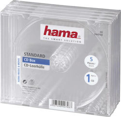 HAMA CD Box για 1 Δίσκο σε Διάφανο Χρώμα 5τμχ