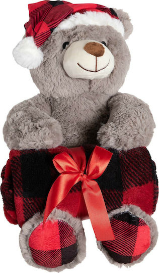 Silk Fashion Blanket Cot Xmasbear Fleece Brown with Animal 80x120cm