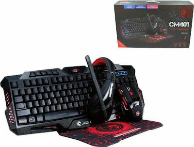 Marvo Touch Wisdom Combo CM401 Σετ Gaming Πληκτρολόγιο με RGB φωτισμό & Ποντίκι (Αγγλικό US)