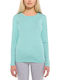 Bodymove Winter Women's Cotton Blouse Long Sleeve Turquoise