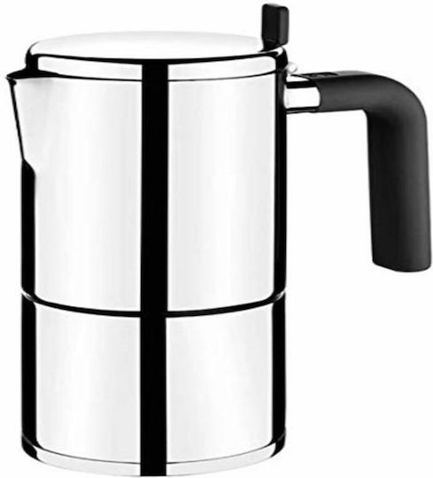Bra 518691-3529 Cafetieră Pentru Plită Espresso 4 Căni Inox Argintiu