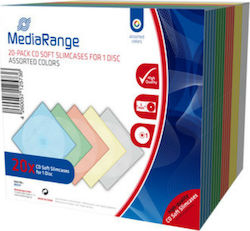 MediaRange CD Box για 1 Δίσκο με Διάφανη Πρόσοψη σε Διάφορα Χρώματα 20τμχ