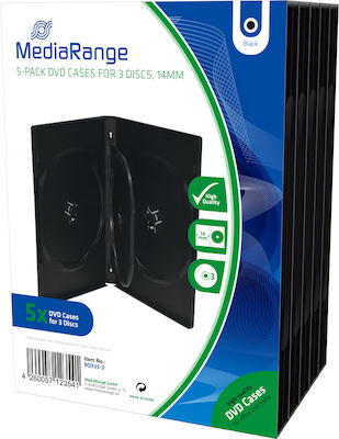 MediaRange DVD Box with 3 Trays Black 5pcs