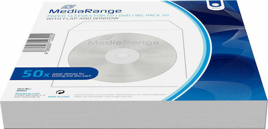 MediaRange CD/DVD Sleeve White 50pcs