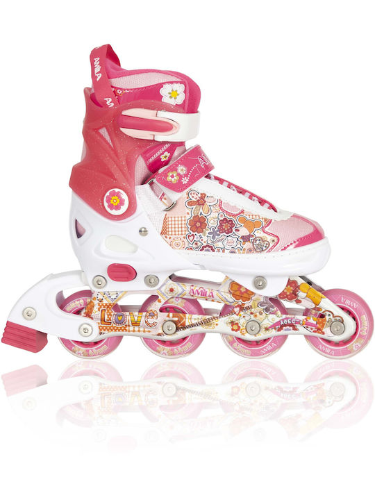 Amila Kids Adjustable Inline Rollers Pink