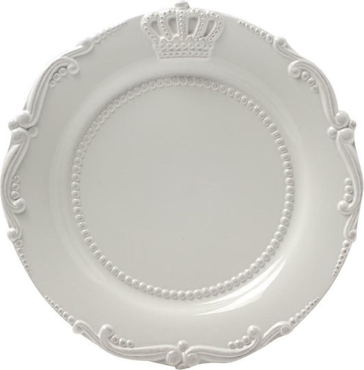 Artekko Crown Servierplatte Keramik Weiß mit Durchmesser 29cm 1Stück