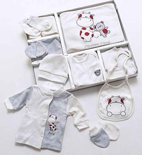 Funky Newborn Clothing Set Animals for Boy for 0-1 months 10pcs