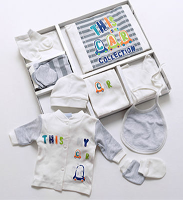 Funky Newborn Clothing Set Αμαξάκι for Boy for 0-1 months 10pcs