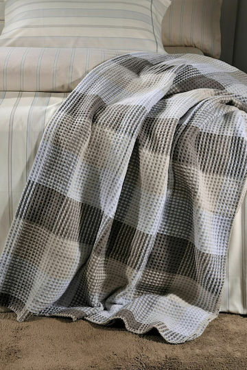 Down Town Home Waffle Κουβέρτα Πικέ Μονή 170x240εκ. Grey