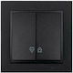 Mono Electric Despina Metallic Recessed Electrical Rolling Shutters Wall Switch with Frame Basic Black 505-002036113