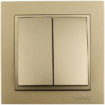 Mono Electric Despina Metallic Recessed Electrical Wall Switch Two-Way with Aller Retour Frame Gold