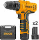 Ingco Drill Driver Battery 12V 2x1.5Ah