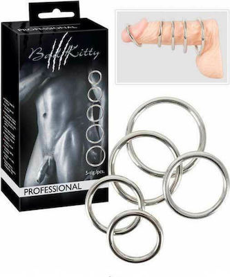 You2Toys Steel Cock Rings Сет Пръстени Петел Метални Silver 5бр