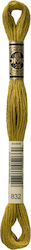 DMC Thread Embroidery Μουλινέ 117 Cotton in Gold color 8m Golden Olive