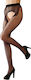 Cottelli Collection Crotchless Tights with Red Seam Sexy Καλσόν Μαύρο