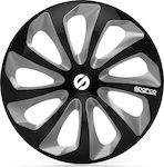 Sparco Car Hubcap Set Sicilia 15" 4pcs Black /Silver