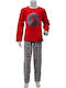 Galaxy Set Top & Bottom Kids Winter Pyjamas Red