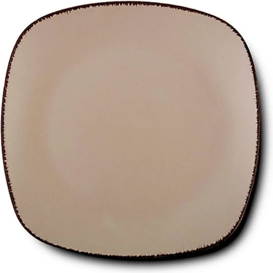 Nava Brown Sugar Plate Shallow Square Ceramic Brown 26x26cm