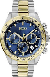 Hugo Boss Hero Sport Lux Ceas Cronograf Baterie cu Argint Brățară metalică
